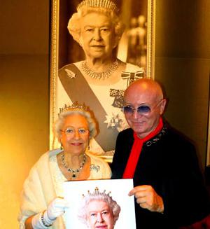 Queen-Double und Zeichner  Gero Hilliger bei einem VIP-Empfang in Berlin.